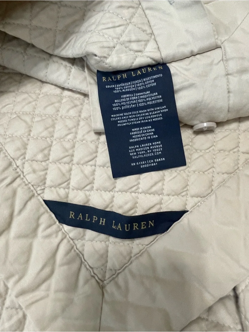 Ralph Lauren Coastal Sand King Quilted Coverlet & 2 European Shams